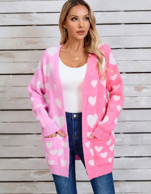 Load image into Gallery viewer, Angel Wings Heart Open Front Long Sleeve Cardigan 2668south
