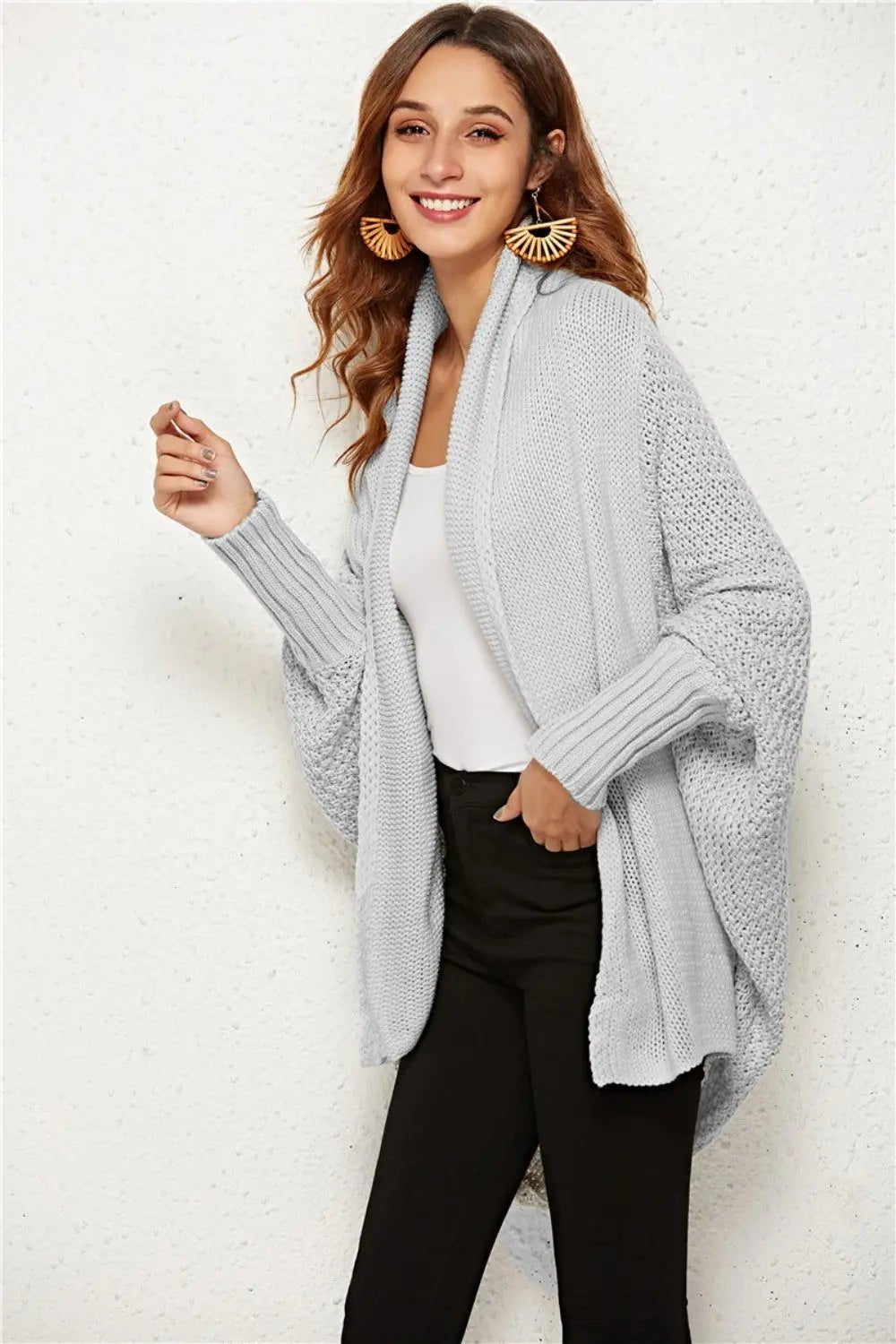 Angel Wings Open Front Batwing Sleeve Cardigan 2668south