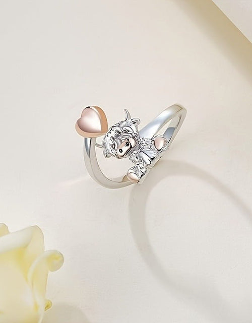 Load image into Gallery viewer, Animal Open Heart Ring Girl Christmas Gift 2668south
