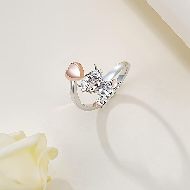 Animal Open Heart Ring Girl Christmas Gift 2668south