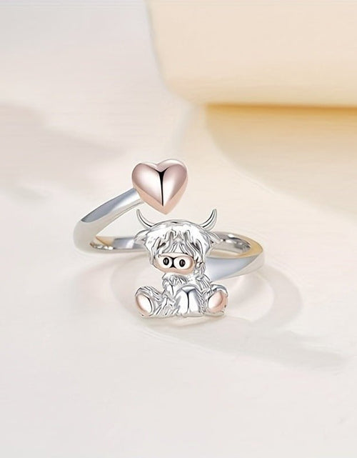 Load image into Gallery viewer, Animal Open Heart Ring Girl Christmas Gift 2668south
