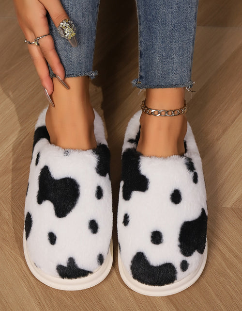 تحميل الصورة إلى عارض المعرض، Animal Print Faux Fur Slippers 2668south
