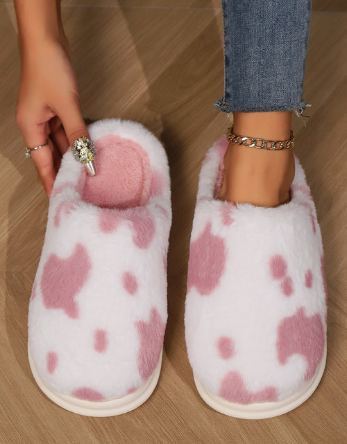 تحميل الصورة إلى عارض المعرض، Animal Print Faux Fur Slippers 2668south
