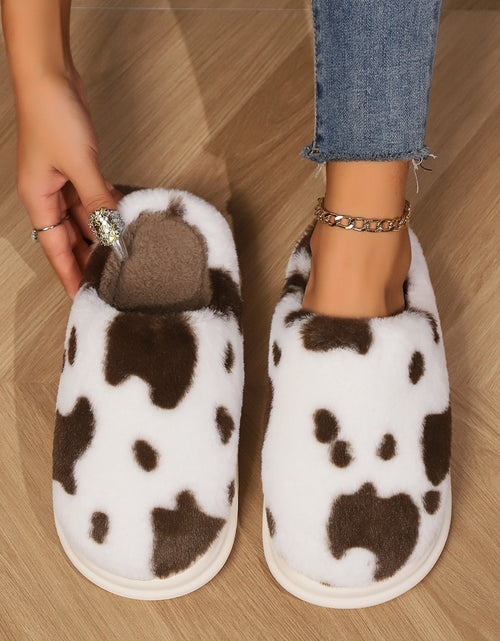 تحميل الصورة إلى عارض المعرض، Animal Print Faux Fur Slippers 2668south
