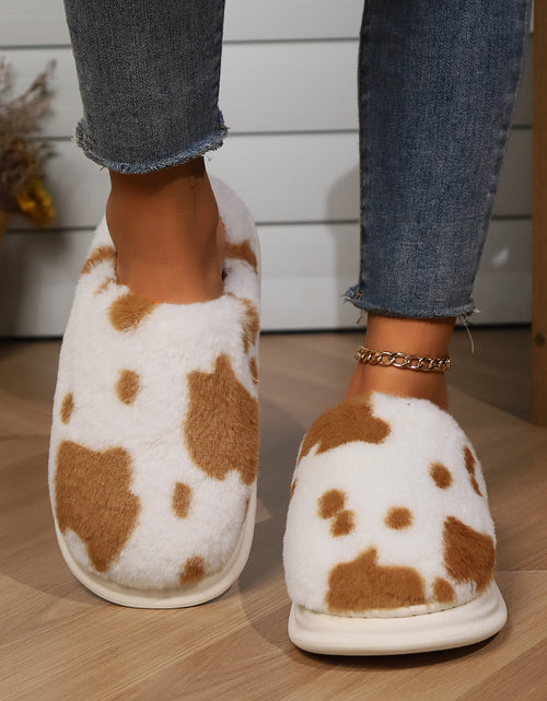 تحميل الصورة إلى عارض المعرض، Animal Print Faux Fur Slippers 2668south
