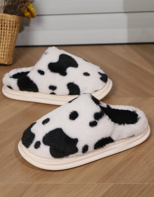 تحميل الصورة إلى عارض المعرض، Animal Print Faux Fur Slippers 2668south
