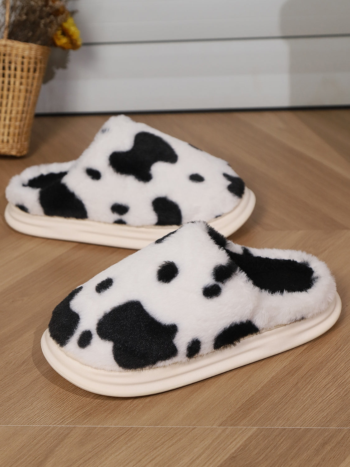 Animal Print Faux Fur Slippers 2668south