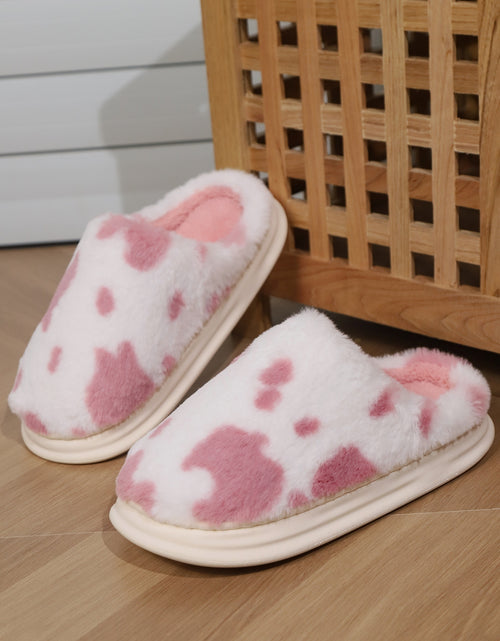 تحميل الصورة إلى عارض المعرض، Animal Print Faux Fur Slippers 2668south
