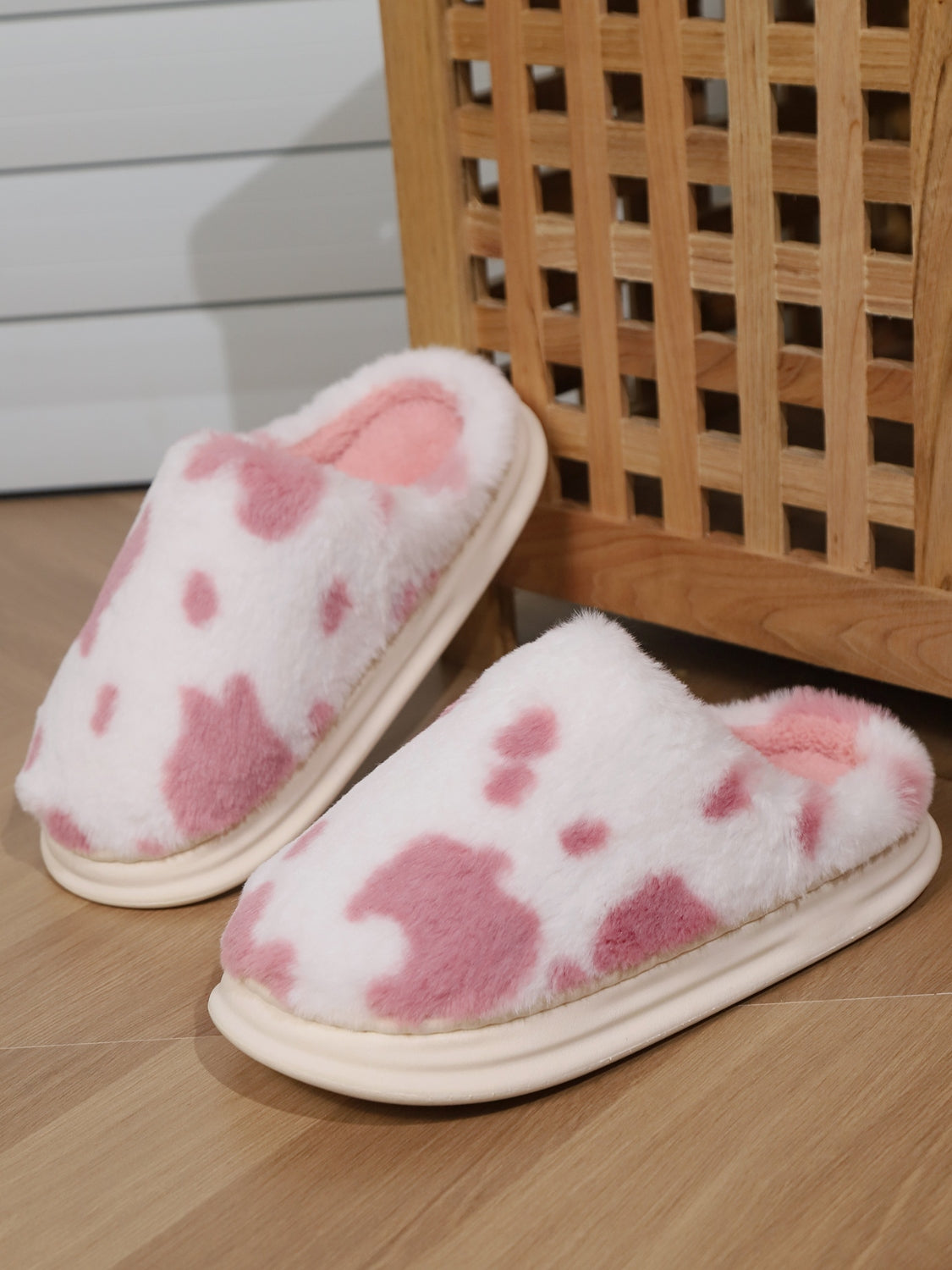 Animal Print Faux Fur Slippers 2668south