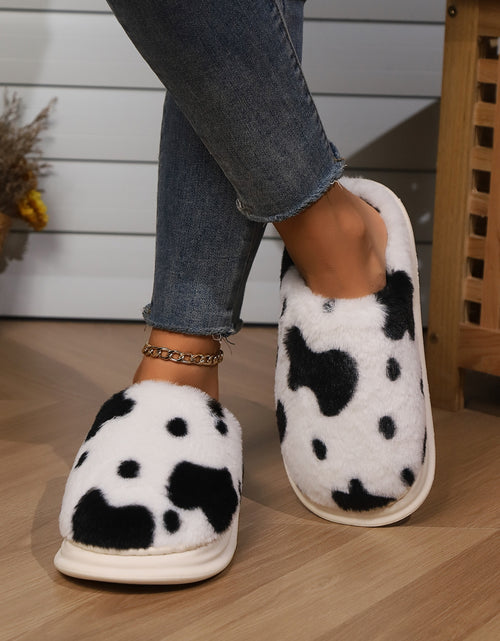 تحميل الصورة إلى عارض المعرض، Animal Print Faux Fur Slippers 2668south
