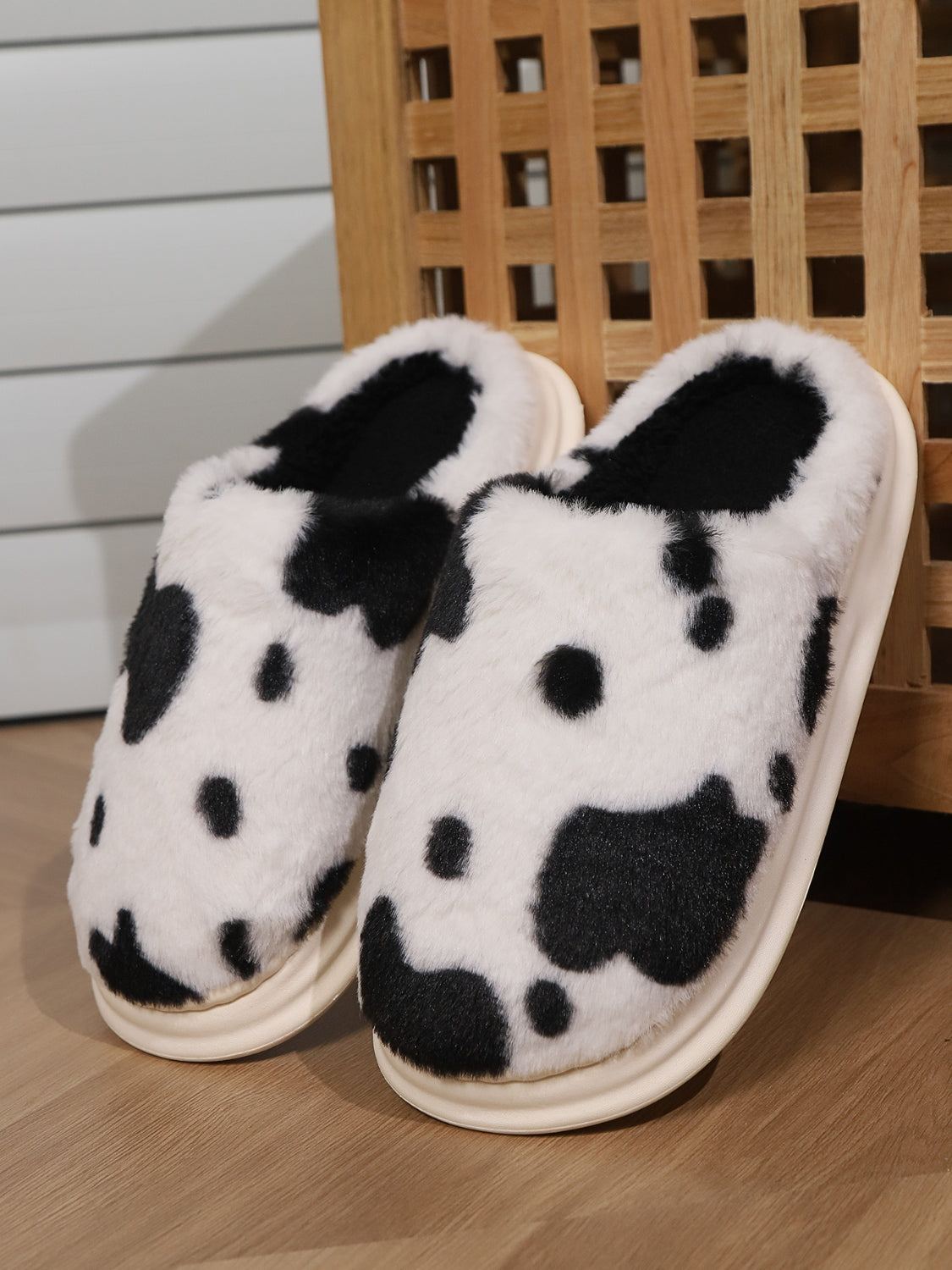 Animal Print Faux Fur Slippers 2668south