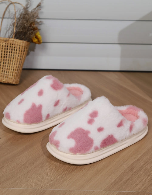 تحميل الصورة إلى عارض المعرض، Animal Print Faux Fur Slippers 2668south
