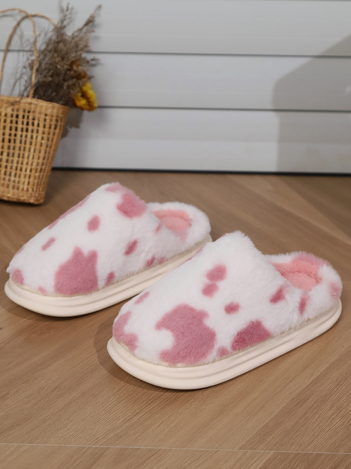 Animal Print Faux Fur Slippers 2668south