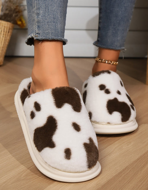 تحميل الصورة إلى عارض المعرض، Animal Print Faux Fur Slippers 2668south
