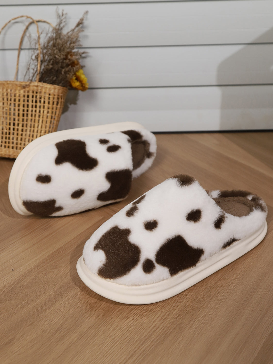 Animal Print Faux Fur Slippers 2668south