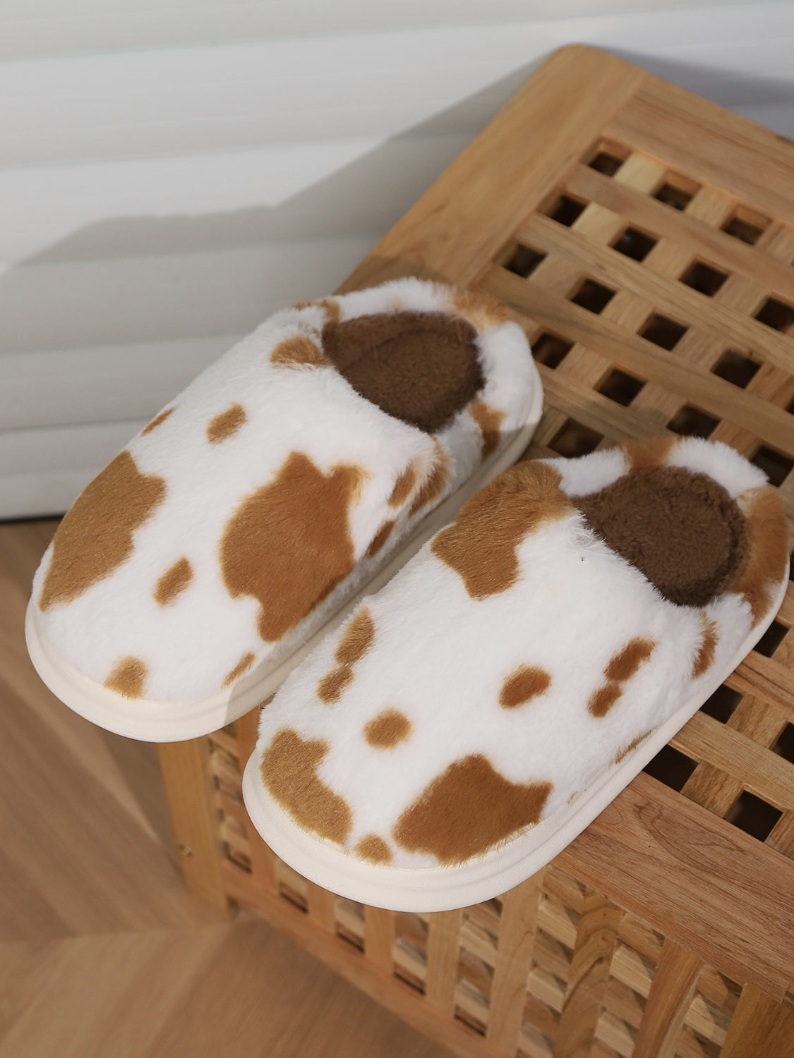 Animal Print Faux Fur Slippers 2668south