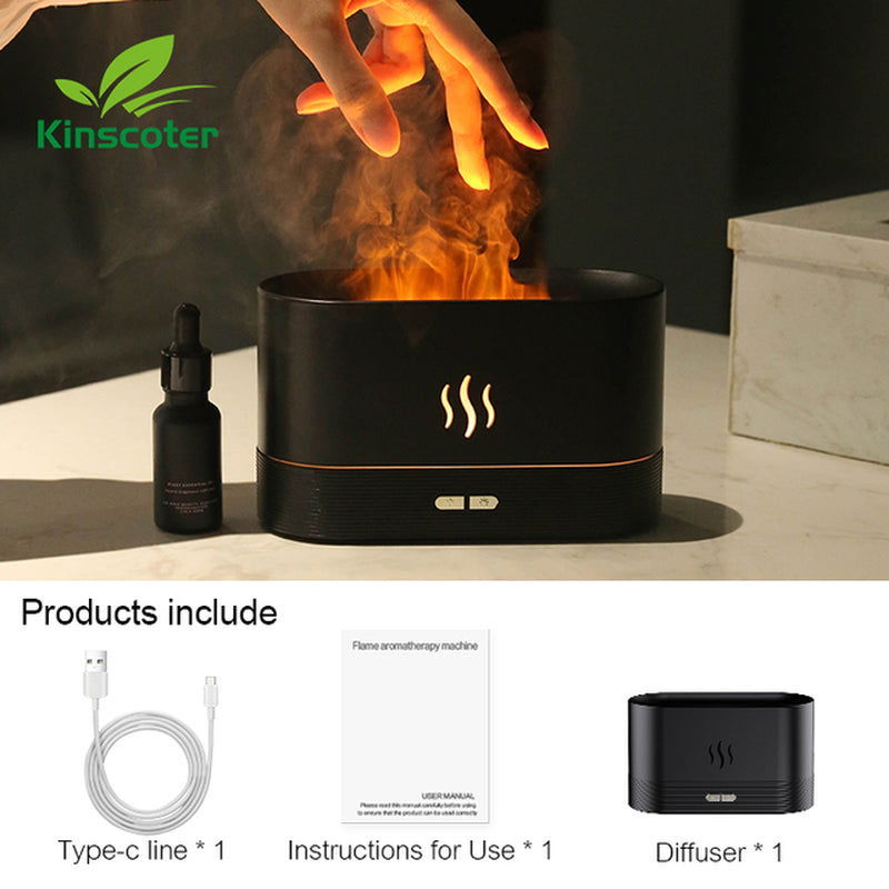 Aroma Diffuser Air Humidifier Ultrasonic Cool Mist Maker Fogger Led Essential Oil Flame Lamp Difusor 2668south