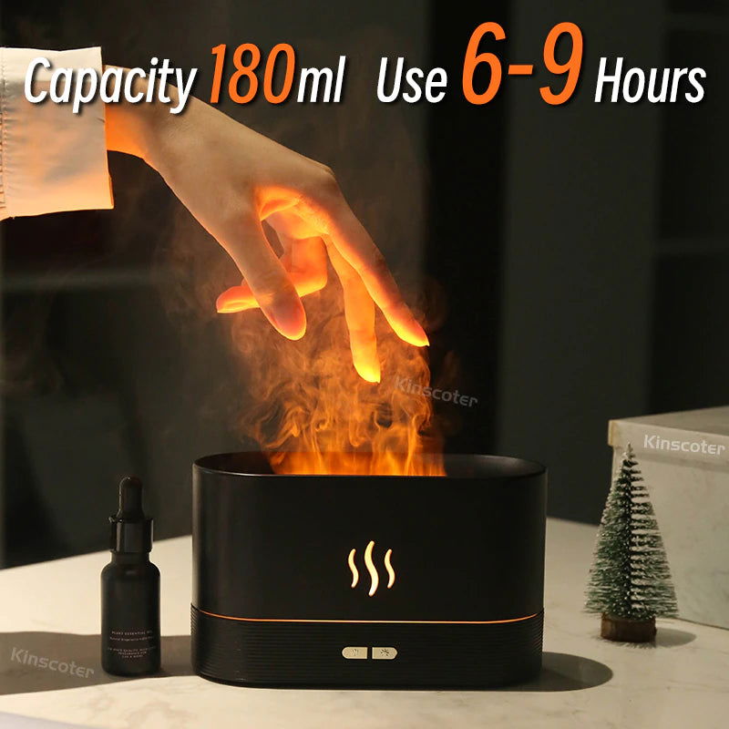 Aroma Diffuser Air Humidifier Ultrasonic Cool Mist Maker Fogger Led Essential Oil Flame Lamp Difusor 2668south