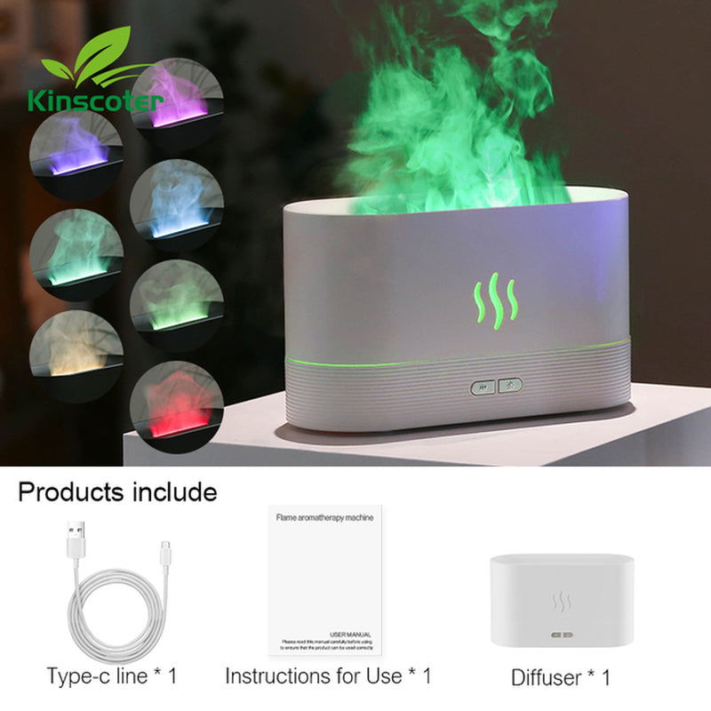 Aroma Diffuser Air Humidifier Ultrasonic Cool Mist Maker Fogger Led Essential Oil Flame Lamp Difusor 2668south