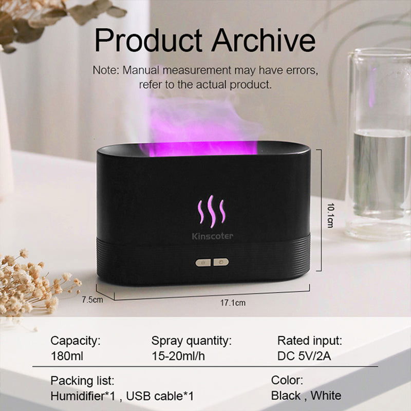 Aroma Diffuser Air Humidifier Ultrasonic Cool Mist Maker Fogger Led Essential Oil Flame Lamp Difusor 2668south