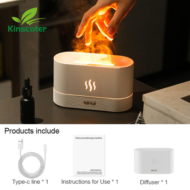 Aroma Diffuser Air Humidifier Ultrasonic Cool Mist Maker Fogger Led Essential Oil Flame Lamp Difusor 2668south