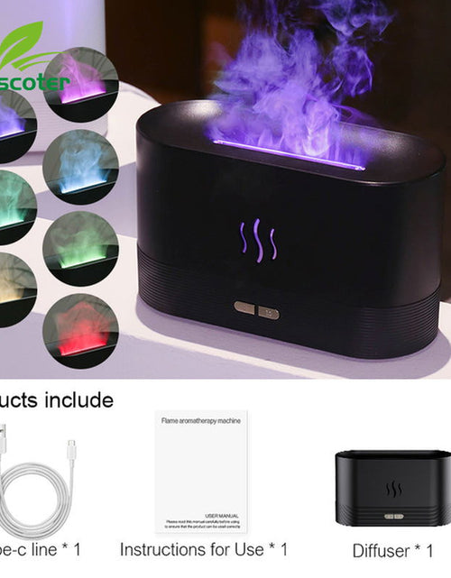 Load image into Gallery viewer, Aroma Diffuser Air Humidifier Ultrasonic Cool Mist Maker Fogger Led Essential Oil Flame Lamp Difusor 2668south
