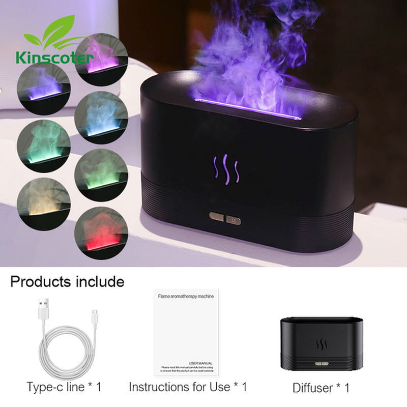 Aroma Diffuser Air Humidifier Ultrasonic Cool Mist Maker Fogger Led Essential Oil Flame Lamp Difusor 2668south