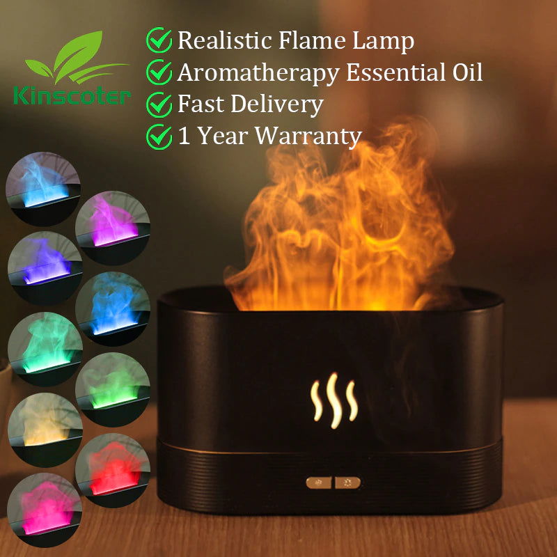 Aroma Diffuser Air Humidifier Ultrasonic Cool Mist Maker Fogger Led Essential Oil Flame Lamp Difusor 2668south