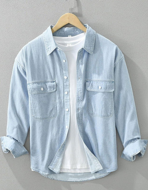 Load image into Gallery viewer, Artistic Denim Long Sleeve Loose Casual Top 2668south
