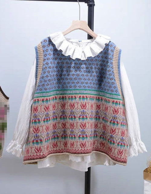 Load image into Gallery viewer, Artistic Retro Vest Sweater Women&#39;s Sleeveless Loose Pullover Sweater 2668south
