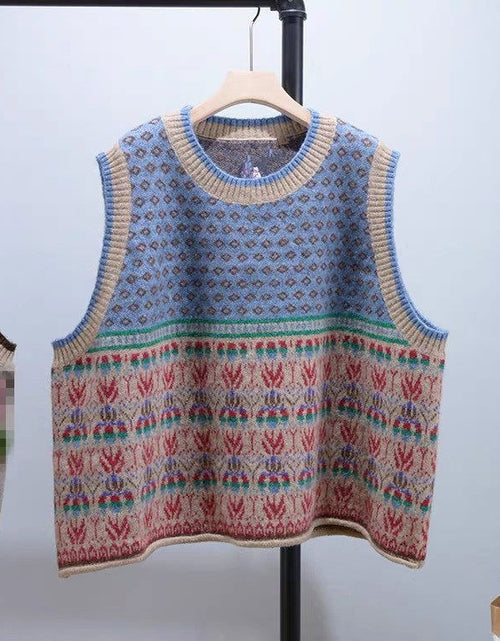 Load image into Gallery viewer, Artistic Retro Vest Sweater Women&#39;s Sleeveless Loose Pullover Sweater 2668south
