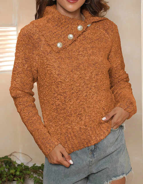 Load image into Gallery viewer, Asymmetric Collared Neck Long Sleeve Sweater 2668south
