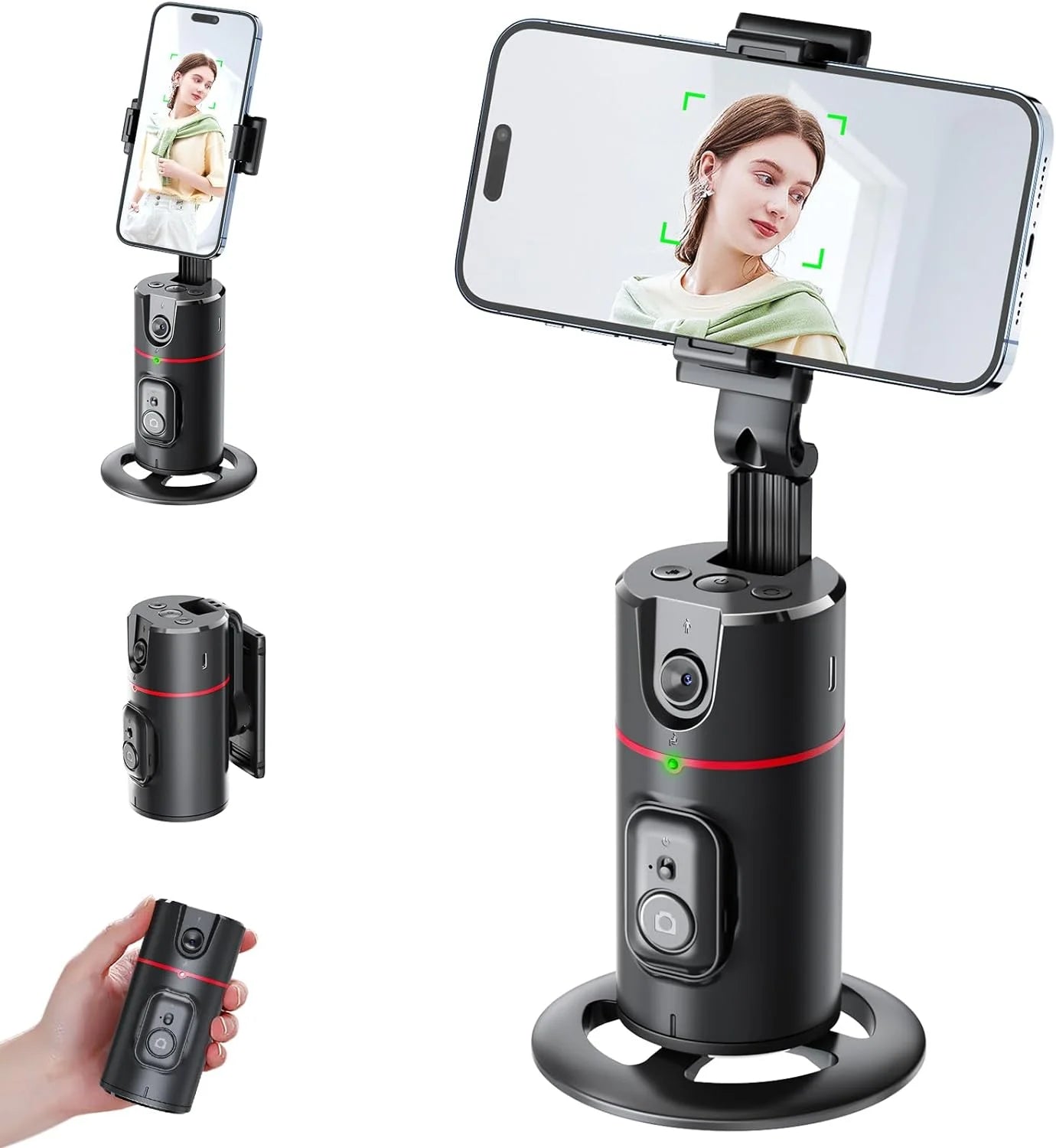 Auto Face Tracking Phone Holder Tripod, No App Required, 360° Rotation Smart Face Body Tracking Tripod Selfie Phone Camera Mount Cell Phone Stand for TIK Tok, Vlog, Live Streaming, Youtube Video 2668south