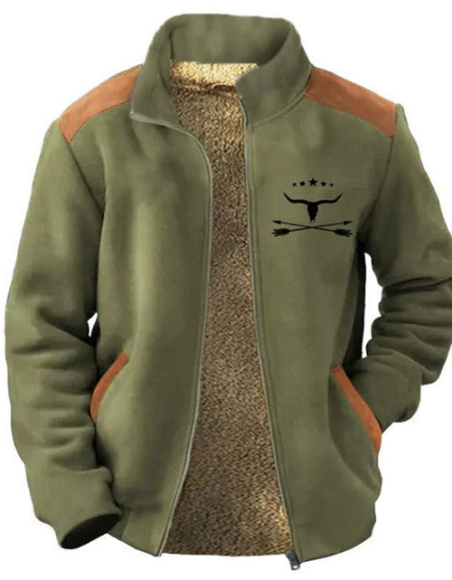 Load image into Gallery viewer, Autumn And Winter Men&#39;s Fleece-lined Turn-down Collar Coat 2668south
