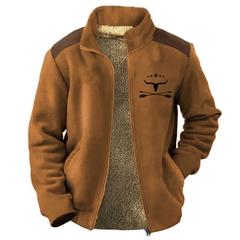 Autumn And Winter Men's Fleece-lined Turn-down Collar Coat 2668south