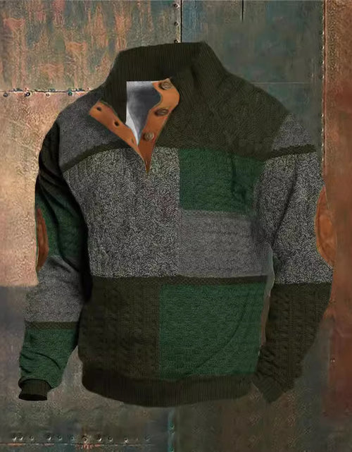 تحميل الصورة إلى عارض المعرض، Autumn And Winter Men&#39;s Printed Sweater With Buckle 2668south
