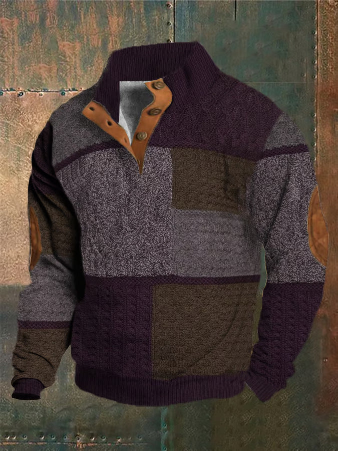 Autumn And Winter Men's Printed Sweater With Buckle 2668south