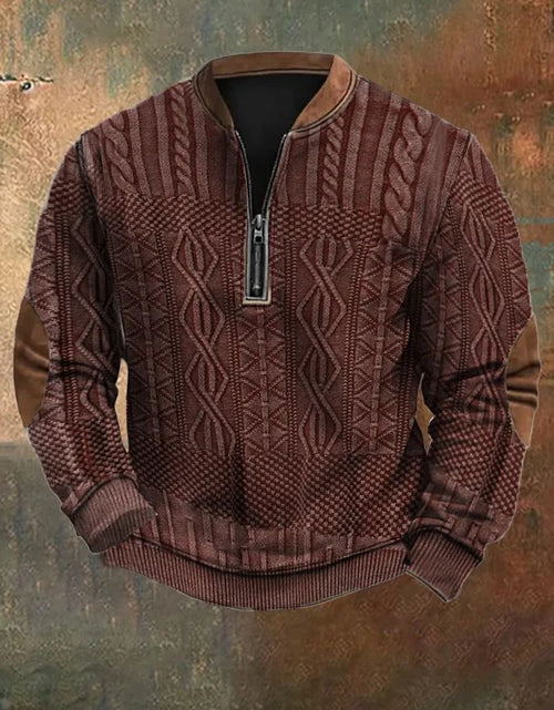 Load image into Gallery viewer, Autumn And Winter Printed Half Zipper Sweater With Buckle 2668south
