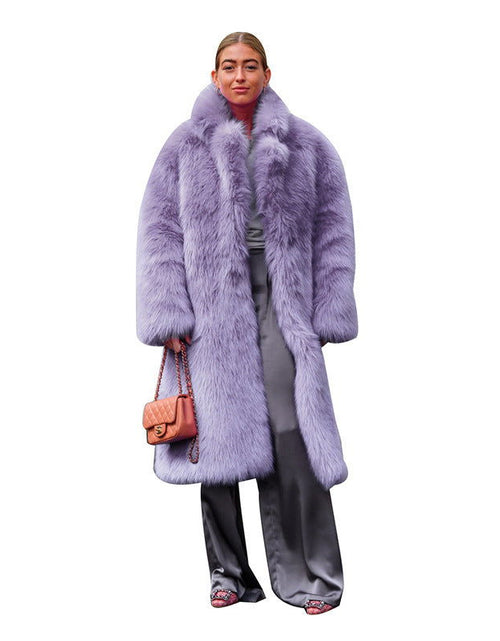 Load image into Gallery viewer, Autumn And Winter Thickening Imitation Fur Lapel Wool Coat Women 2668south
