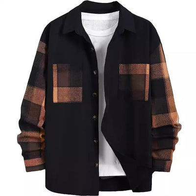 Autumn New Plaid Colorblock Long Sleeve Men's Casual Shirt 2668south