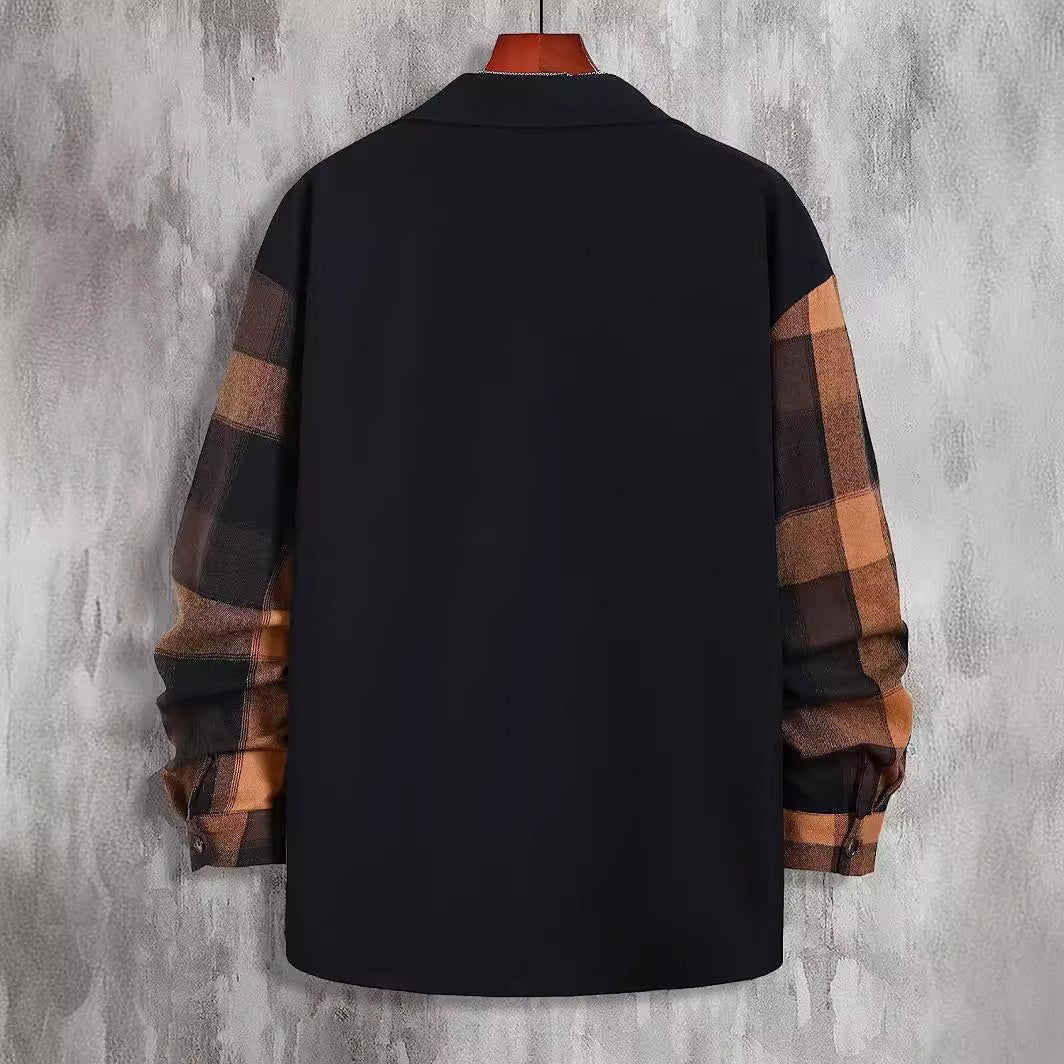 Autumn New Plaid Colorblock Long Sleeve Men's Casual Shirt 2668south