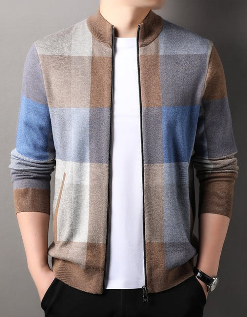 Load image into Gallery viewer, Autumn Striped Color Matching Cardigan Men&#39;s Knitting Sweater Versatile Loose 2668south
