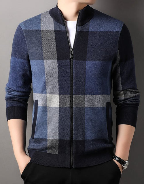 Load image into Gallery viewer, Autumn Striped Color Matching Cardigan Men&#39;s Knitting Sweater Versatile Loose 2668south
