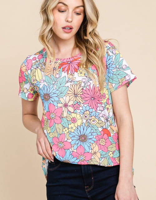 Load image into Gallery viewer, BOMBOM Floral Short Sleeve T-Shirt 2668south
