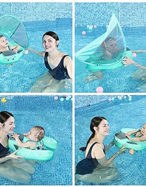 Load image into Gallery viewer, Baby Pool Float with Canopy UPF 50+, Non Inflatable Float, Baby Floaties for Infants Swimming Training, No Flip over Baby Swimming Float 2668south
