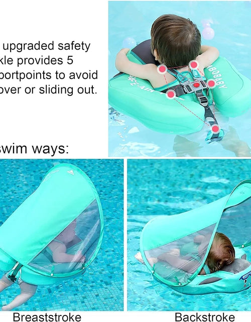 Load image into Gallery viewer, Baby Pool Float with Canopy UPF 50+, Non Inflatable Float, Baby Floaties for Infants Swimming Training, No Flip over Baby Swimming Float 2668south
