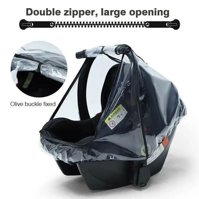 Baby Safety Seat Rain Cover Transparent EVA Baby Out Stroller Baby Carriage Rain Cover Dust Cover Rain Cover 2668south