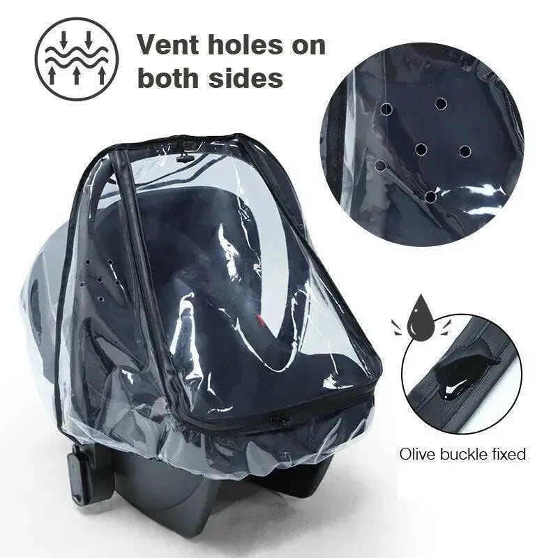 Baby Safety Seat Rain Cover Transparent EVA Baby Out Stroller Baby Carriage Rain Cover Dust Cover Rain Cover 2668south