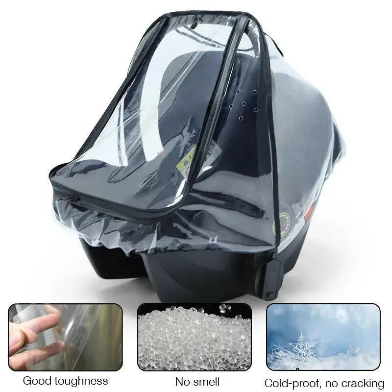 Baby Safety Seat Rain Cover Transparent EVA Baby Out Stroller Baby Carriage Rain Cover Dust Cover Rain Cover 2668south