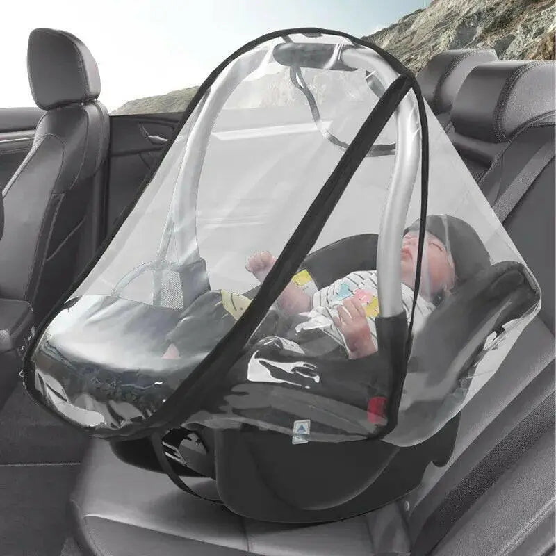 Baby Safety Seat Rain Cover Transparent EVA Baby Out Stroller Baby Carriage Rain Cover Dust Cover Rain Cover 2668south